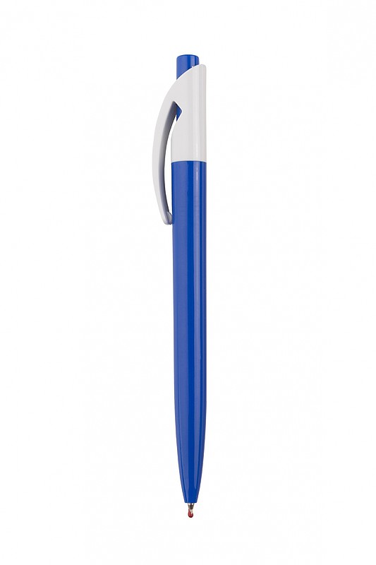 HAUSER QUICK Plastové kuličkové pero s bílým klipem, modré