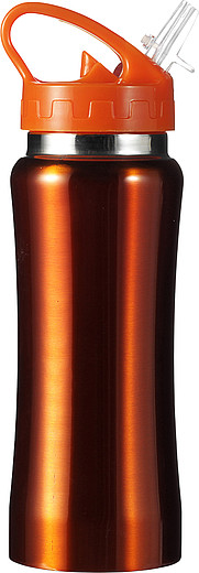 HIMASA Nerezová láhev na pití, objem 600 ml, oranžová