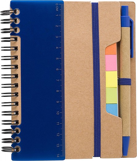 HORIXO Kroužkový zápisník se značkovacími lístky a kuličkovým perem, modrý