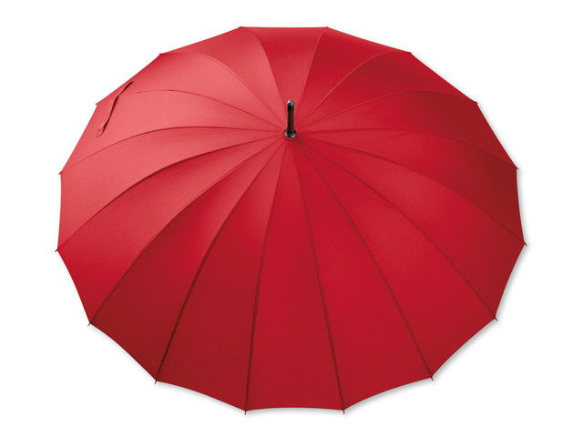 HULK polyesterový manuální deštník,16 panelů, Červená
