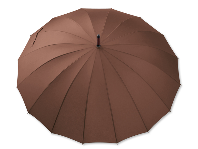 HULK polyesterový manuální deštník,16 panelů, Hnědá