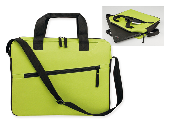 IAN polyesterová taška na notebook, 600D, Světle zelená