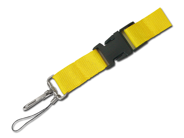 IDA textilní šňůrka na krk s karabinou, Žlutá