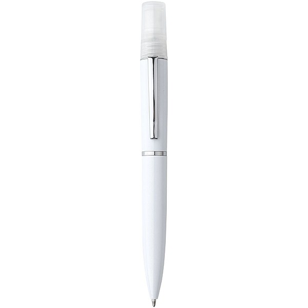 IMBRE Hliníkové kuličkové pero s rozprašovačem desinfekce, bílá