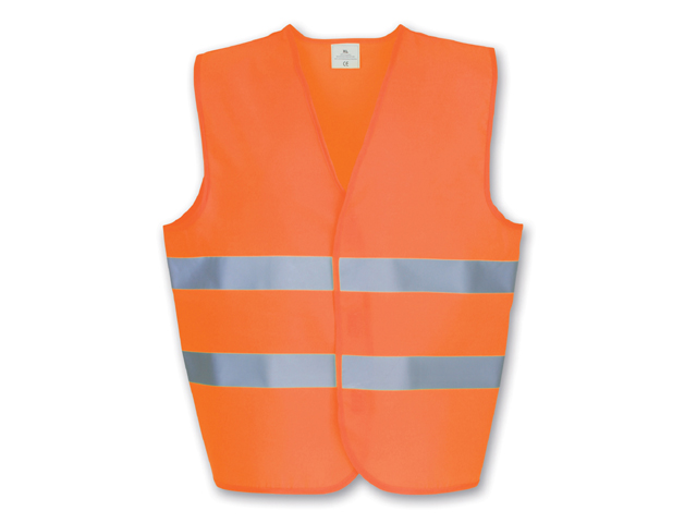 IRMA polyesterová reflexní vesta, dospělá velikost, Fluorescenční oranžo