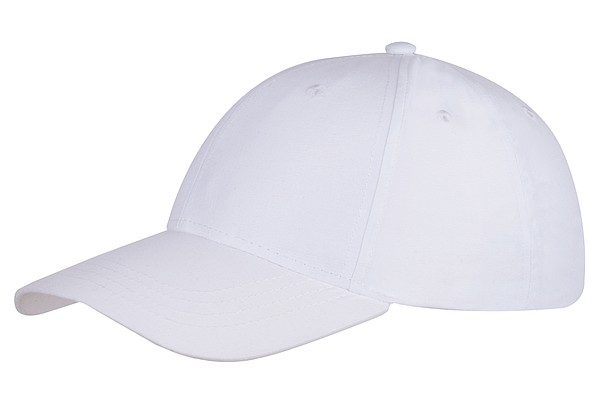 IRSINA Nepromokavá sportovní čepice se šesti panely a vyztuženým čelem, bílá