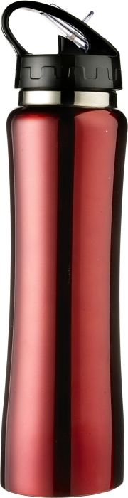 ISMAEL Nerezová láhev na pití s brčkem, 0,5 l, červená