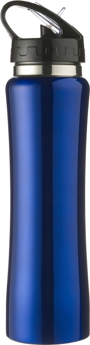 ISMAEL Nerezová láhev na pití s brčkem, 0,5 l, modrá
