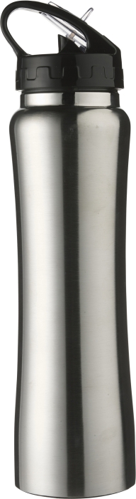 ISMAEL Nerezová láhev na pití s brčkem, 0,5 l, stříbrná