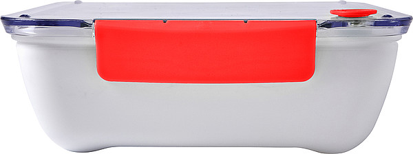 IZIBU Obědová krabička (920 ml) s průsvitným víkem a silikonovým uzávěrem, červená
