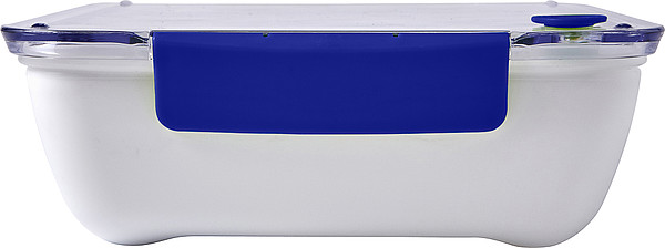 IZIBU Obědová krabička (920 ml) s průsvitným víkem a silikonovým uzávěrem, modrá