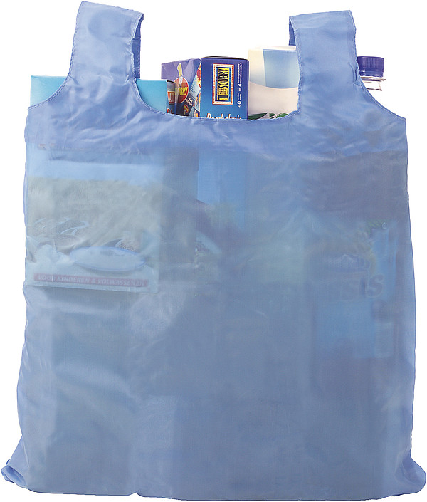 JASMÍNA Skládací nákupní taška s klipem, sv.modrá