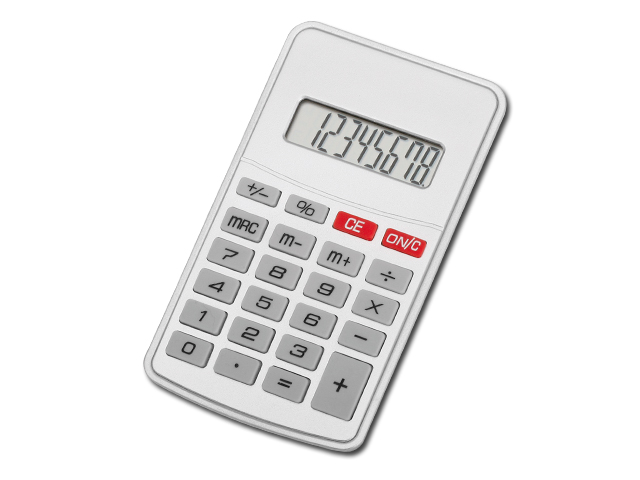 JASPER kalkulačka s 8místným displejem, Saténově stříbrná