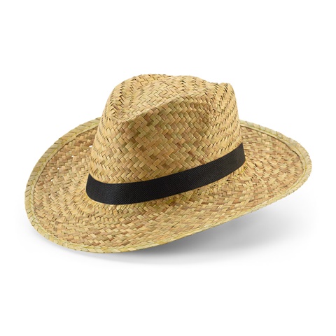 černá JEAN POLI. Přírodní slaměný klobouk, černá
