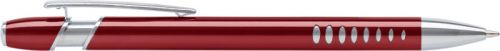 JOZABA Hliníkové kuličkové pero, modrá náplň, lakovaný povrch, červené