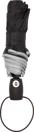 KALAM Skládací Automatický deštník (190T), větruvzdorný, rozměry 90 x 55 cm, sv. šedý