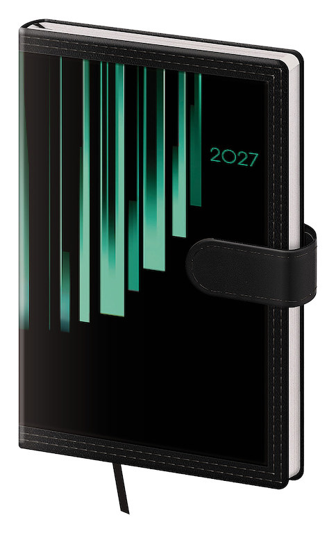 Kapesní diář A6 Tone s magnetem zelený