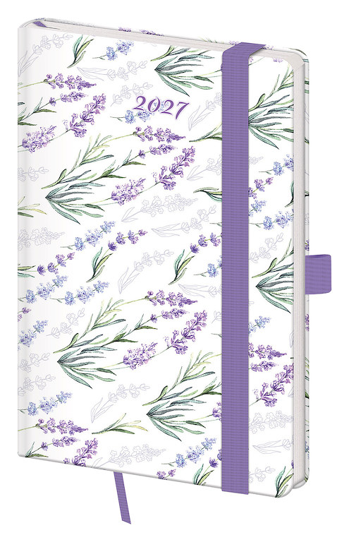 Kapesní diář A6 Vario Lavender s gumičkou
