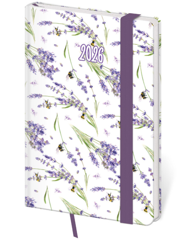 Kapesní diář Vario Lavender s gumičkou