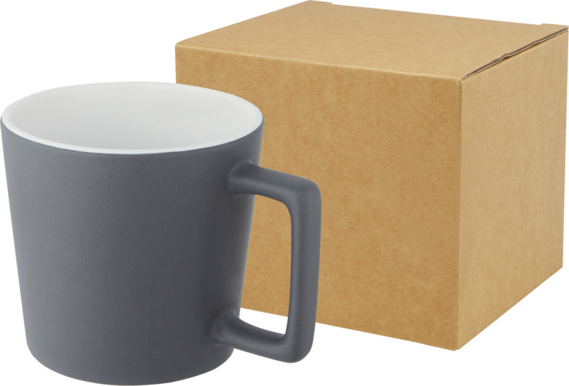 KARAY Keramický hrnek o objemu 370 ml s matným povrchem, šedá