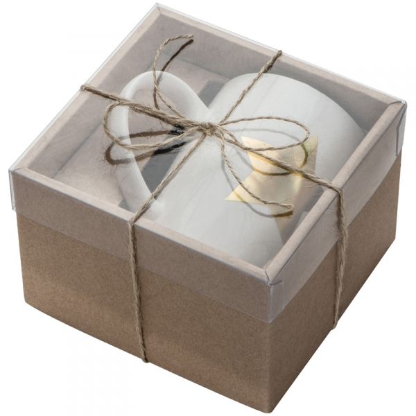 KARBAL Porcelánový hrnek se zlatou hvězdou, v dárkové krabičce, objem 300ml