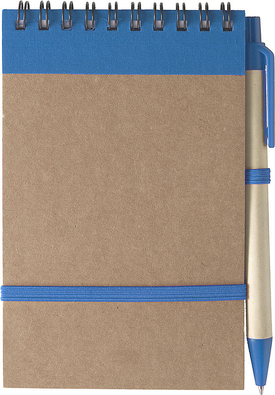 KARIOL Linkovaný blok, 70 stran, s KP, modrá náplň, a gumička, modrý