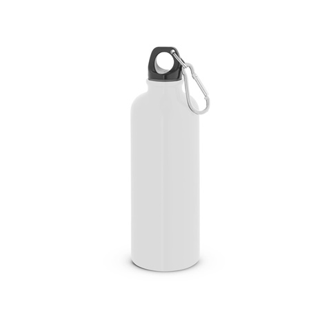 KELCE. Jednostěnná nerezová láhev s karabinou 550 ml, bílá