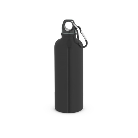 KELCE. Jednostěnná nerezová láhev s karabinou 550 ml, černá