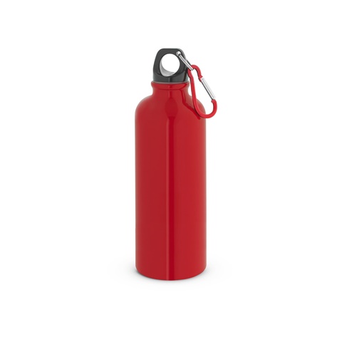 KELCE. Jednostěnná nerezová láhev s karabinou 550 ml, červená