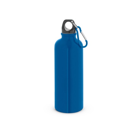 KELCE. Jednostěnná nerezová láhev s karabinou 550 ml, modrá
