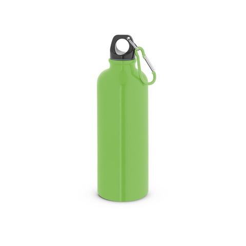 KELCE. Jednostěnná nerezová láhev s karabinou 550 ml, světle zelená