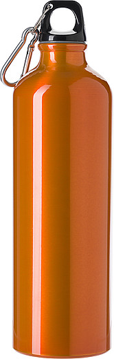 KELOTA Hliníková láhev na vodu s karabinou, oranžová