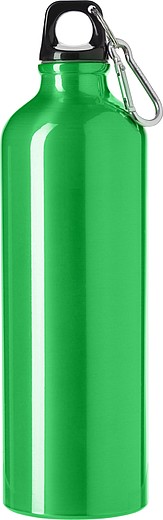 KELOTA Hliníková láhev na vodu s karabinou, zelená