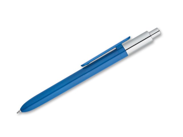 KIWU CHROME plastové kuličkové pero, modrá náplň, Nebesky modrá
