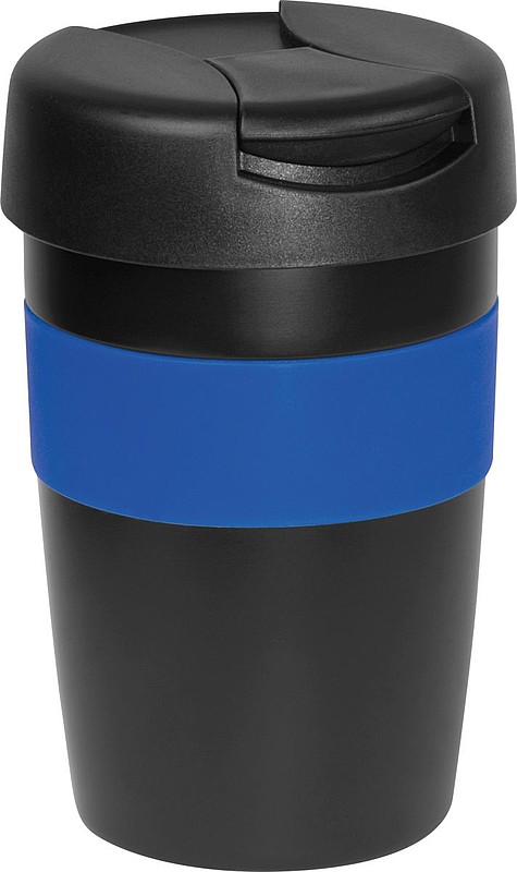 KOHI Černý termohrnek KOHI, 300ml, s modrým úchopem