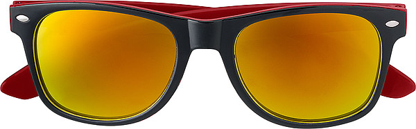 KRALO Plastové sluneční brýle s UV-400 ochranou, kombinace černá/červená