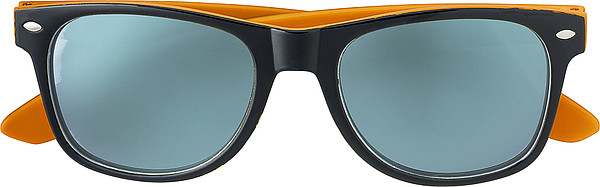 KRALO Plastové sluneční brýle s UV-400 ochranou, kombinace černá/oranžová