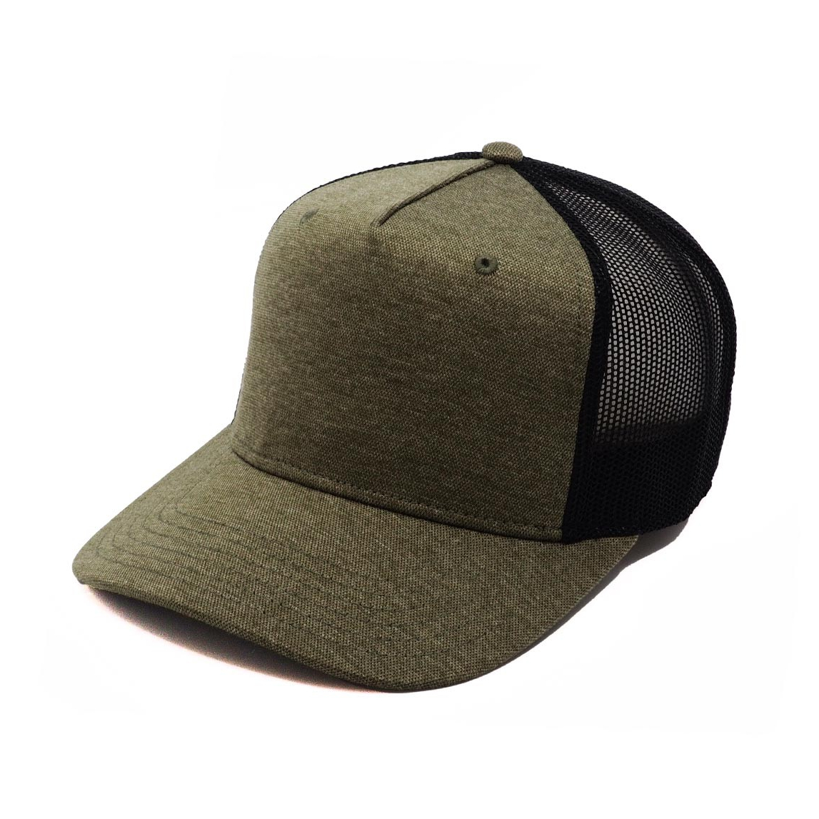 Kšiltovka ve stylu snapback, se síťovinou v zadní části, vojenská zelená