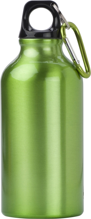 KYLBAHA Kovová láhev na pití, 0,4 l, s karabinou, zelená