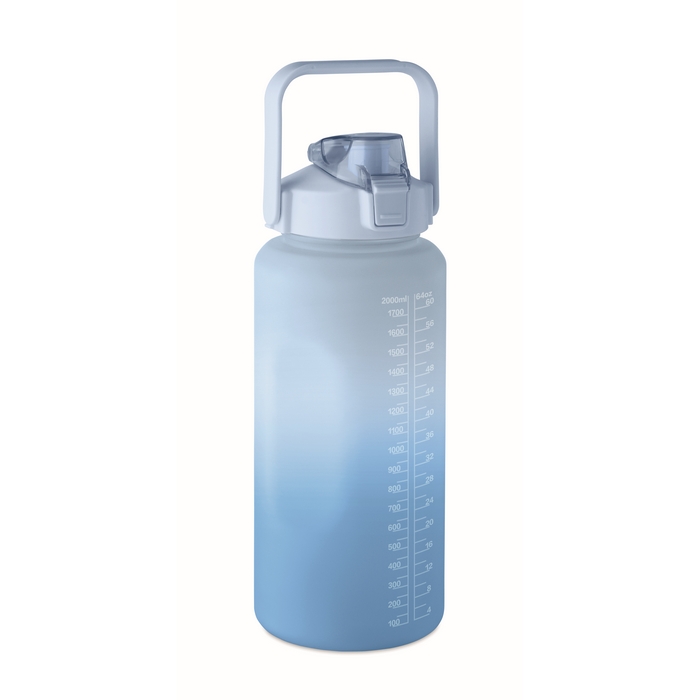 Láhev na vodu, RPET 2000 ml, světle modrá
