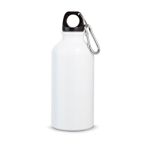 bílá LANDSCAPE S. Hliníková sportovní láhev s karabinou 400 ml, bílá