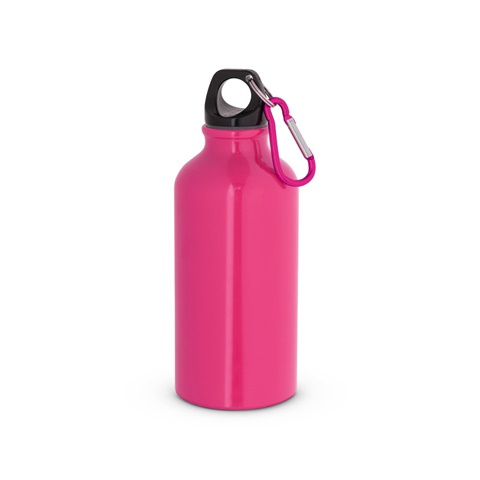 LANDSCAPE S. Hliníková sportovní láhev s karabinou 400 ml, růžová
