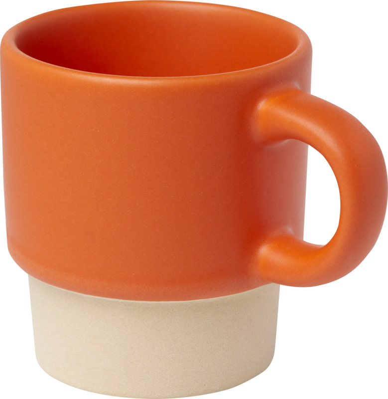 LANGRES Stohovatelný šálek na espresso s keramickým dnem o objemu 130 ml, oranžová