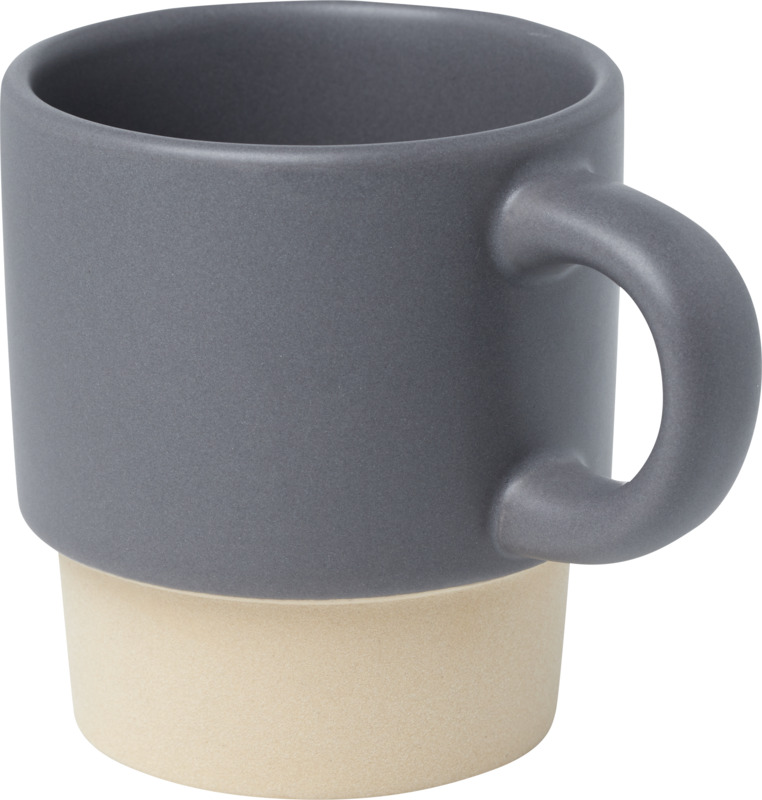 LANGRES Stohovatelný šálek na espresso s keramickým dnem o objemu 130 ml, šedá