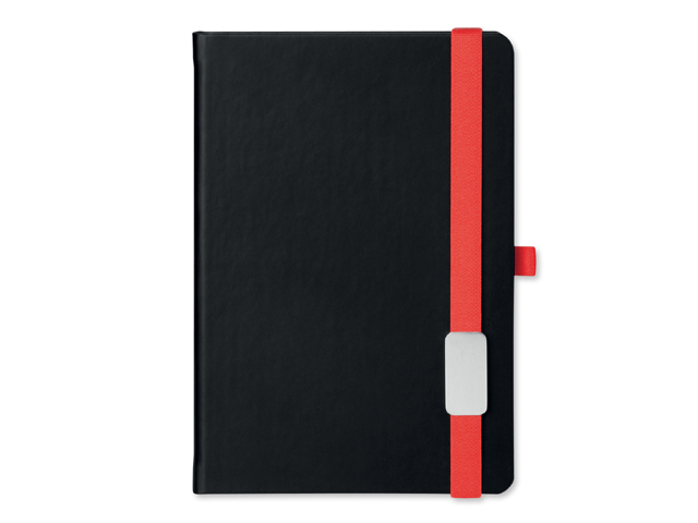 LANYBOOK poznámkový zápisník s gumičkou 140x205 mm, Červená