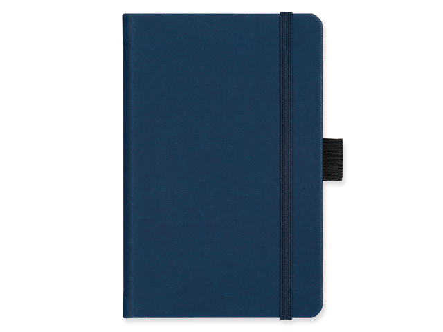 LANYO II poznámkový zápisník s gumičkou 132x213 mm, Modrá