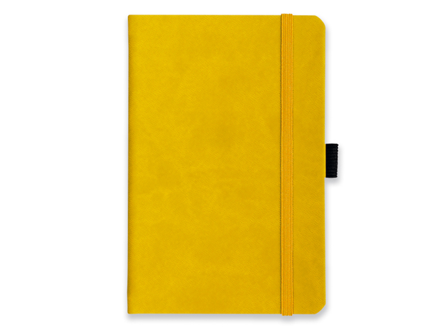 LANYO II poznámkový zápisník s gumičkou 132x213 mm, Žlutá