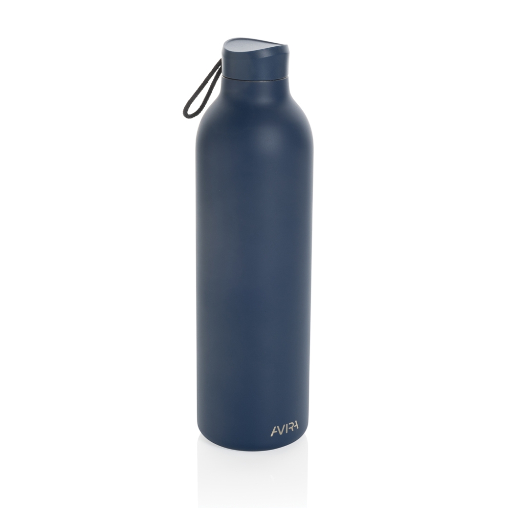 LARNAKA Vakuová termoska z recyklované nerezové oceli, 1000 ml, námořní modrá