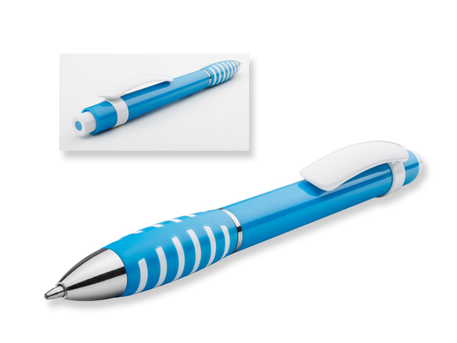LATIFA plastové kuličkové pero, modrá náplň, Světle modrá