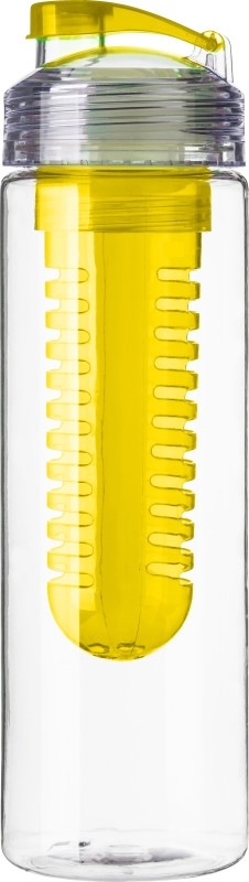 LEDOR Transparentní láhev na pití 650 ml, se žlutým sítkem na ovoce